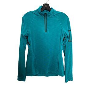 REI WOMEN'S SOCCER ATHLETIC TURQUOISE 1/4 ZIP PULLOVER SZ XS NWOT